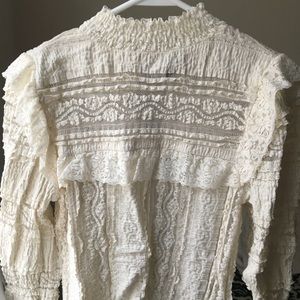 High neck, lace blouse